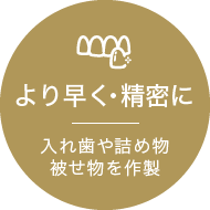 より早く・精密に 入れ歯や詰め物被せ物を作製々